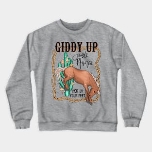 Giddy Up Jingle Horse Funny Western Christmas Crewneck Sweatshirt